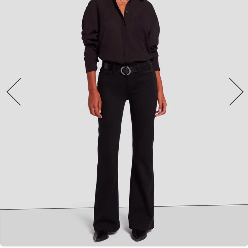 TAILORLESS SLIM ILLUSION DOJO 7 Black Flared Women's Pants Jeans Retro Western